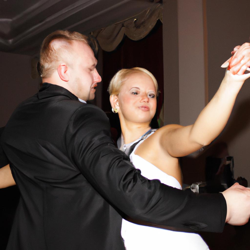 Couple dancing at their wedding